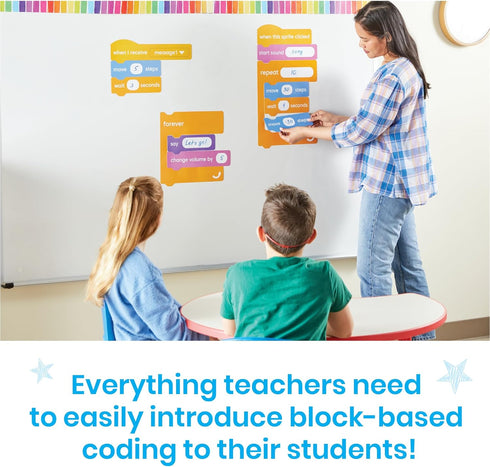 hand2mind Set, Programming 8-12, Scratch Block-Based Coding Magnetic Demonstration Learn to Code STEM Activities