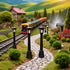 Czhotg 10PCS Mini Street Light Model Railway Train Lamp Miniature Plastic Village Pathway Lantern Post for Micro