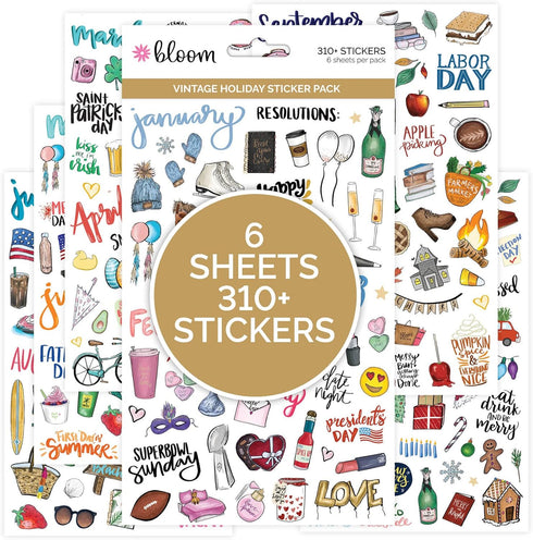 bloom daily planners Holiday Seasonal Planner Sticker Sheets - Vintage Seasonal Sticker