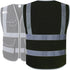 JKSafety 9 Pockets High Visibility Safety Vest for Men and Women, Hi-Vis Reflective Black Safety Vests with Zipper Front, Meet ANSI/ISEA Standards(159-Black L)