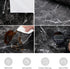 Black Marble Paper Peel and Stick Wallpaper 17.7" x 78.7" Self Adhesive Thickening for Kitchen Bathroom Furniture