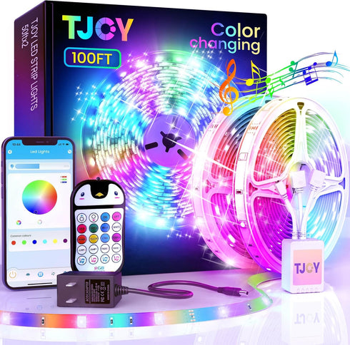 100ft Kids Bluetooth LED Strip Lights, Music Sync LED Light Strip RGB