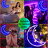 YAOZHOU LED Blue Moon Neon Light, Cute Battery or USB Powered Decorative Night Light