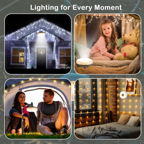 Sutaig 2-Pack 4 1 8 Modes(32.8Ft), 30s Camping String Lights, in Outdoor Camping Lantern with Lighting Quick Recovery