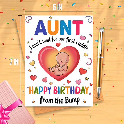 Moonlit93 Aunt - I Can't Wait For Our First Cuddle Happy Birthday From The Bump! Card - Ideas Birthday Card For Aunt