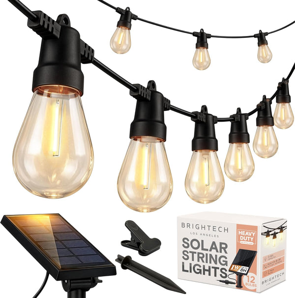 Brightech Ambience Pro Solar Powered Outdoor String Lights -27 ft Commercial Grade