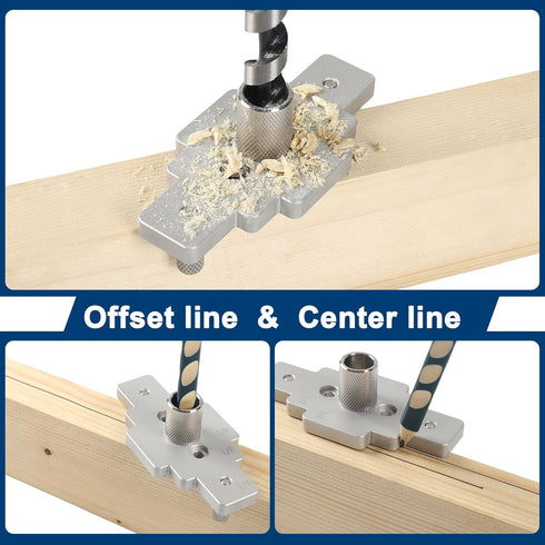 Floating Shelf Bracket Dowel Jig Kit with 1/2" x 9" Drill Bit, Self Centering Drill Guide for Floating Shelf