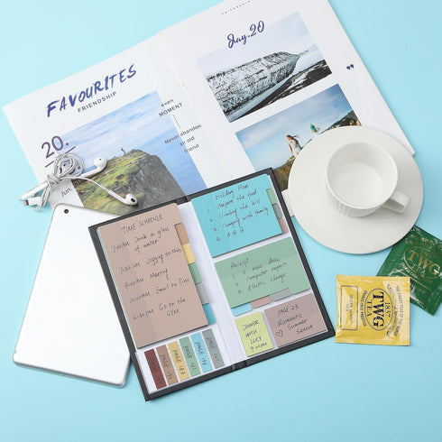 Mr. Pen Transparent Sticky Note Set, 410 Pack, Divider Tabs, Morandi Colors, Translucent Sticky Notes for Planner