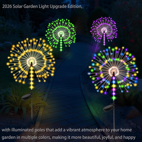 500LED 4Pack, Garden Decor Outdoor Lights Solar Garden Lights for Outside Christmas Fairy Firework Decorative,Solar