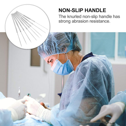 8pcs Dissection Needle Stainless Steel Single End Probe Tools for Medical Students and Veterinary Lab Bio Experiment