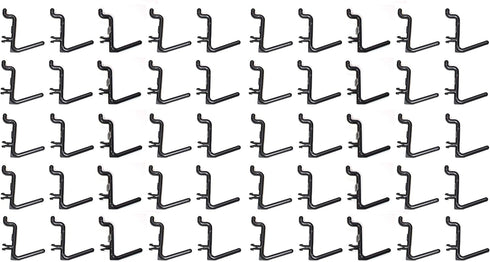 JSP Manufacturing Plastic L Style Peg Board Hook Kit, Garage Tool and Craft Storage Organizer (200, Black)