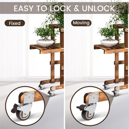 Nefish Side Mount Casters, 2 Inch L-Shaped Small Rubber Caster Set of 4, 360 Degree Plate Swivel, 600 LBS Capacity