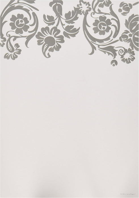 Great Papers! Silver Damask Foil Flat Cards with Envelopes, 5.5"x7.75", 10 Count