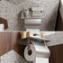304 Toilet Paper Holder with Phone Shelf and Waterproof Cover, SUS Stainless Steel Tissue Roll Storage Rack (Polished