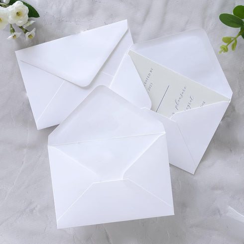 PONATIA 50 Pack A1 White Envelopes, 3 5/8 x 5 1/8 Inches for Weddings, RSVP, Christmas Cards, Baby Showers