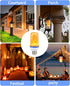 Smaller LED Flame Light Bulbs, 4 Modes Flickering Halloween Light Bulbs, E26 Base Fire Effect, Pack of 6