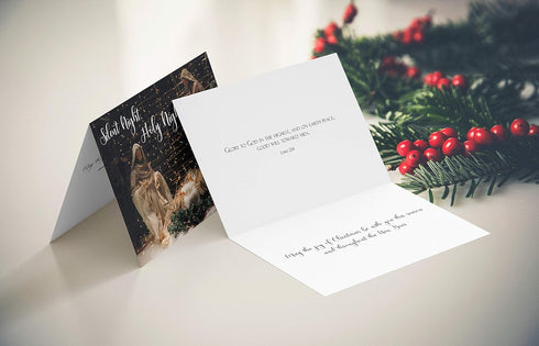 JBH Creations Religious Nativity Christmas Card with Scripture - Pack of 24