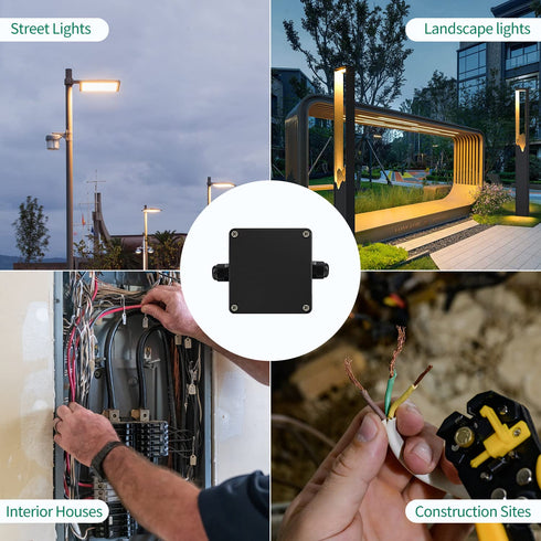 ABS IP67 Waterproof Dustproof Electrical Junction Box, with 15A 600V Barrier Terminal Cable Connector