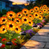 Solar Garden Lights Outdoor, 4 Pack Solar Sunflower Lights with 18 Head