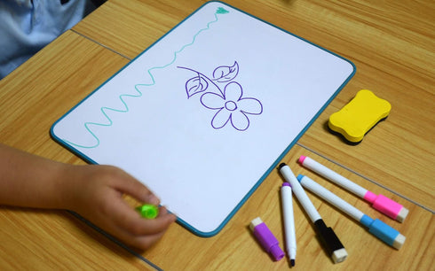 Dry Erase Lapboard Double Sided, Small Whiteboard with Lines for Kids, Perfect for Home & School Use