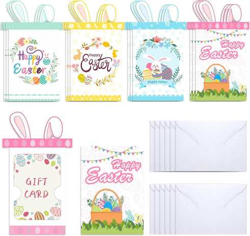 Watayo 12 Sets Easter Bunny Party Money and Gift Card Sleeves, Happy Easter