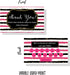 Jewelry Loyalty Cards | 50 Pack Thank You Notes | Black and Pink Stripe with Gold Dots | 5 Bling Buy 12 Get One Free