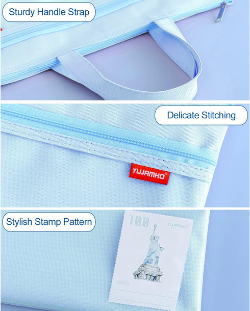 Pendancy Mesh Zipper Pouch 11x13.7 in, Large Waterproof File Bag with Handle, A4 Size Document Storage for Travel