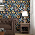 17.5" 393.7" Blue Wallpaper Peel and Stick,Vintage Boho Floral Contact Paper, x Retro Paisley Flower Botanical Wall