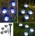 Paw Print Solar Outdoor Lights - Set of 4 Waterproof Dog Paw Lights for Garden Pathway Lighting