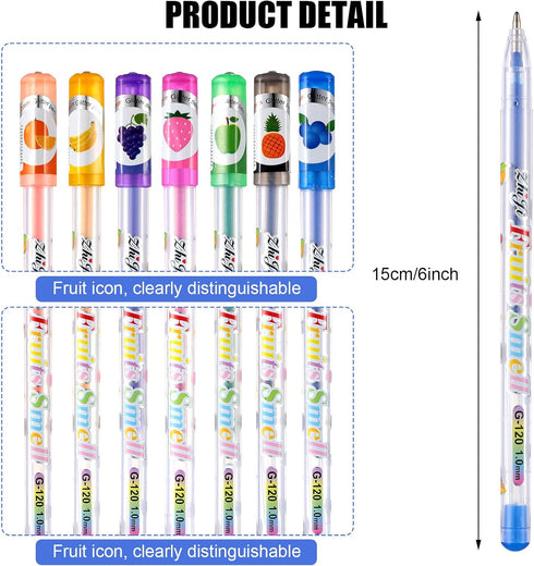 Yexiya 72 Pcs Scented Glitter Color Pen, Multicolor Fun Pens, Smooth Writing Stationary Kit