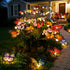 4 Pack 32LED 8 Solar Butterfly Ligths Outdoor Solar Power Garden Lights Firefly Butterfly Swaying Light Modes Realistic