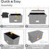 Vinyl Record Storage Box Set of 2, Grey Case with Lid Holds up to 160 Albums, CD Crate Organizer for 7"/45 RPM LPs