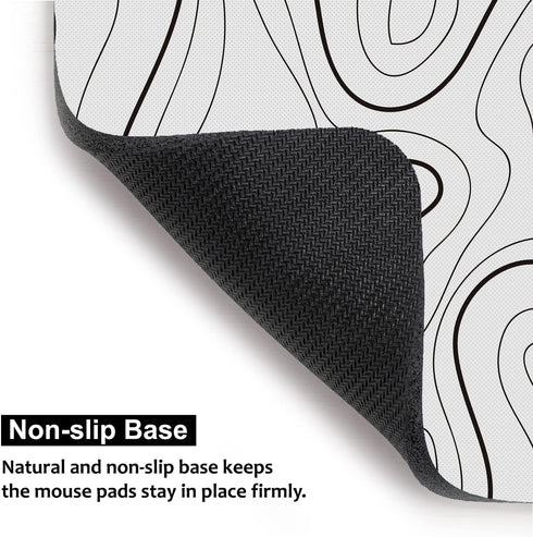 Audimi Topographic Contour Mouse Pad, Minimalist Map for Laptop Wireless Mouse, Home Office Travel, 9.5x7.9 Inch