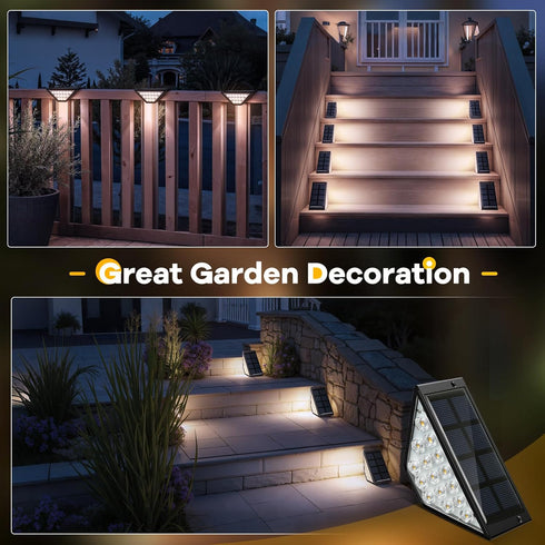 BKBB PPBB (10, Solar Step Lights for Outside, Solar Stair Lights Outdoor Waterproof, Deck Step Lights for Fence, Patio