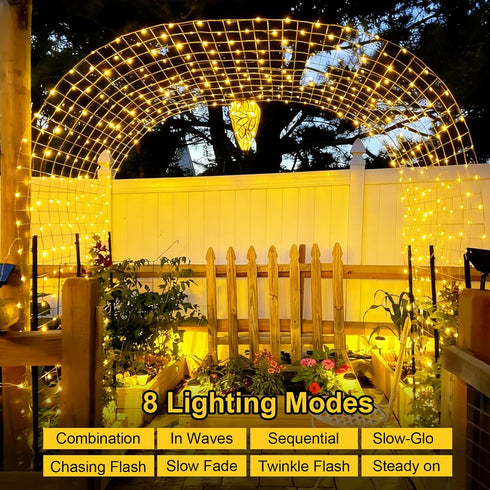 4 Pack 33ft 100 8 QITONG Solar Fairy Lights, Each LED Warm White Christmas Light Outdoor Waterproof, Modes Silver Wire