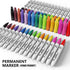 Buecs 96 Count 16 Permanent Markers, Fine Point Permanent Markers, colors, Waterproof & Smear Proof Markers, Quick