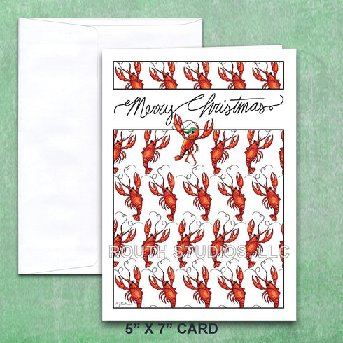 Louisiana Christmas Card with Recipe for Crawfish Revolution