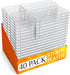 Beezort 40 PCS Clear Drawer Organizer Set, BPA-Free PET Plastic Trays with Non-Slip