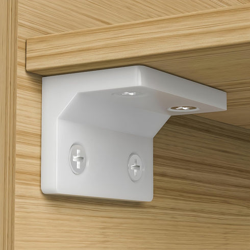 Boxonly 90 2 100Pcs Shelf Cabinet Door Degree Plastic Corner Braces Holes Angle Bracket,White