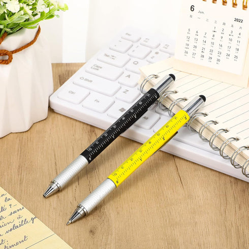 Chinco 48 Pcs Multi Tool Ballpoint Pen, 6 in 1 Pen for Men Dad with 48 Pcs Black Ink Refills