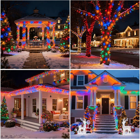 4 Pack 146Ft 400 8 SOLARBABY Solar Christmas Lights Outdoor,Total LED Solar String Lights Outdoor with Modes,Waterproof