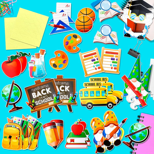 HOWAF 32pcs Welcome Back to School Decorations - Cutouts for First Day of School Party Supplies and Classroom
