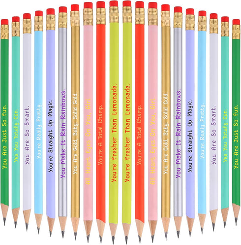 Zonon 20 Pieces Funny Personalized Pencils, Graphite Pencils with Motivational Sayings and Erasers