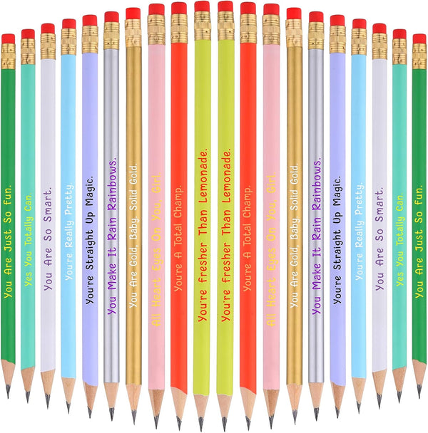 Zonon 20 Pieces Funny Personalized Pencils, Graphite Pencils with Motivational Sayings and Erasers