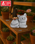 5-Inch GoGnome Solar Cat Garden Statue with Butterfly Light Outdoor Resin Figurine for Yard, Patio, Balcony Gifts