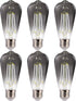 FLSNT LED Edison Bulbs, 4W (40W Equivalent), 5000K White Light, Dimmable, E26 Base, 6 Pack