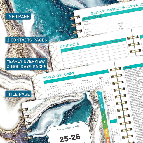 Planner 2025-2026 - Academic Weekly and Monthly Calendar from July 2025 to June 2026, 6.4'' x 8.5'' with Inner Pocket