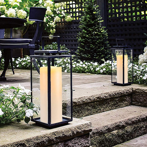 4" 10" Set 2 Homemory x Large Waterproof Outdoor Flameless Candles, Battery Operated LED Pillar Candles with Remote