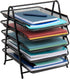 Mind Reader 5-Tier Paper Tray, Desktop Organizer File Storage, Metal Mesh, 11.75" L x 14" W x 14.5" H, Black