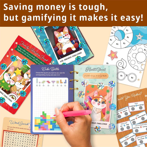 Money Saving Challenge Book, Binder with 24 Various Low Income Savings Challenges, Easy Way to Save Cash